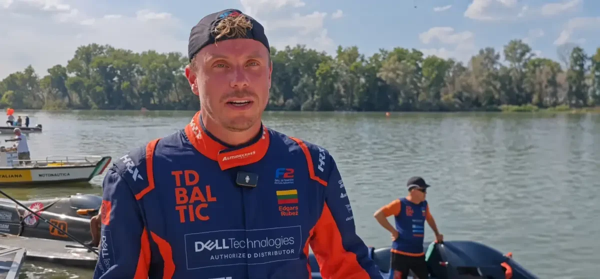 Edgaras Riabko after taking pole position at San Nazzaro, UIM F2 World Championship