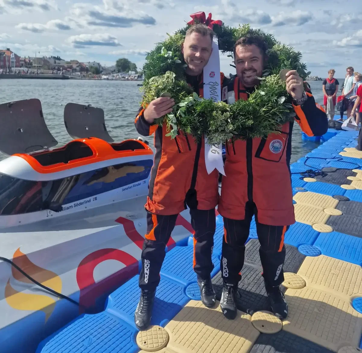 William Söderlind and Jonatan Rindar celebrate overall victory at Roslagsloppet 2026