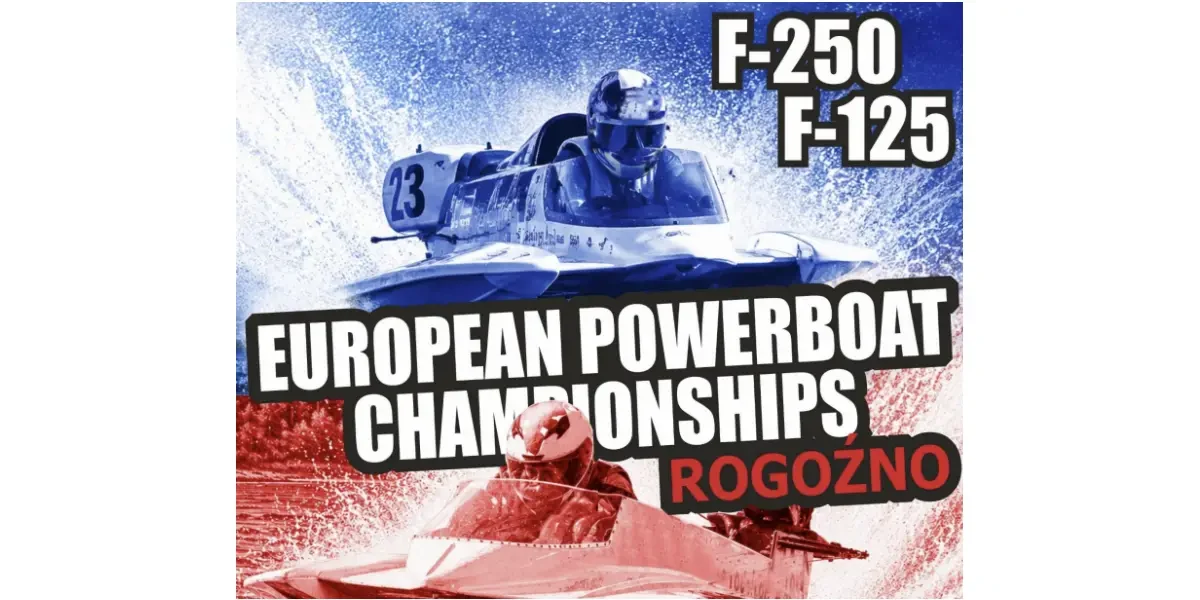 European Powerboat Championships F-125 and F-250 poster for Rogozno, Poland 2026
