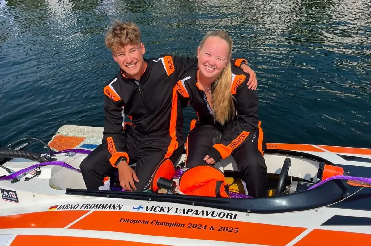 Viveka Vapaavuori and Jarno Frommann of VV Racing, 2026 UIM Offshore Class 3J World Champions
