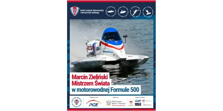 Marcin Zielinski F-500 World Champion 2026, PZMWiNW graphic