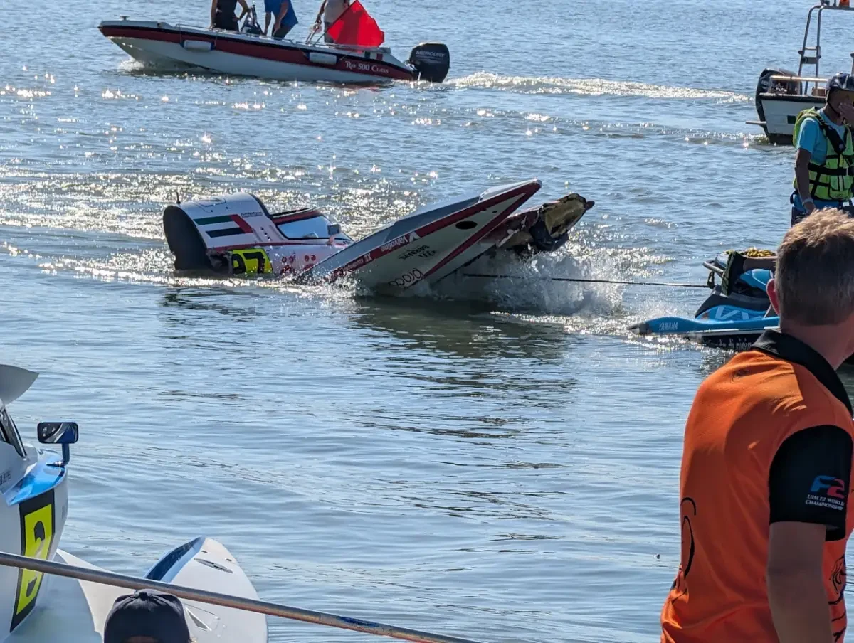 André Solvang's boat capsized in the water after the San Nazzaro accident