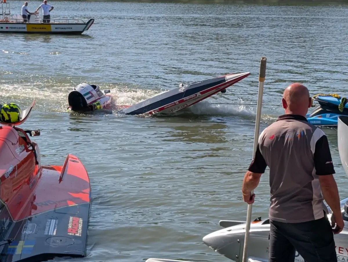 Andre Solvang's boat after the incident at San Nazzaro