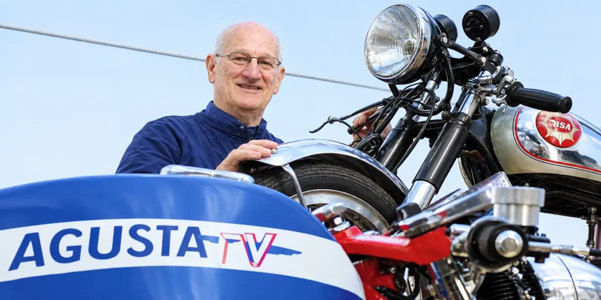 Don Shead with a vintage BSA motorbike