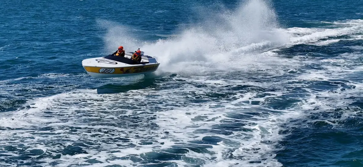 Captain Caveman 171 in Sports 80mph at the NZOPA Gulf Harbour round, October 2026