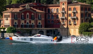 D96 Foresti & Suardi, the boat of François Pinelli and Saul Bubacco, racing on Lake Como at the 2026 Class 3D World Championship final round