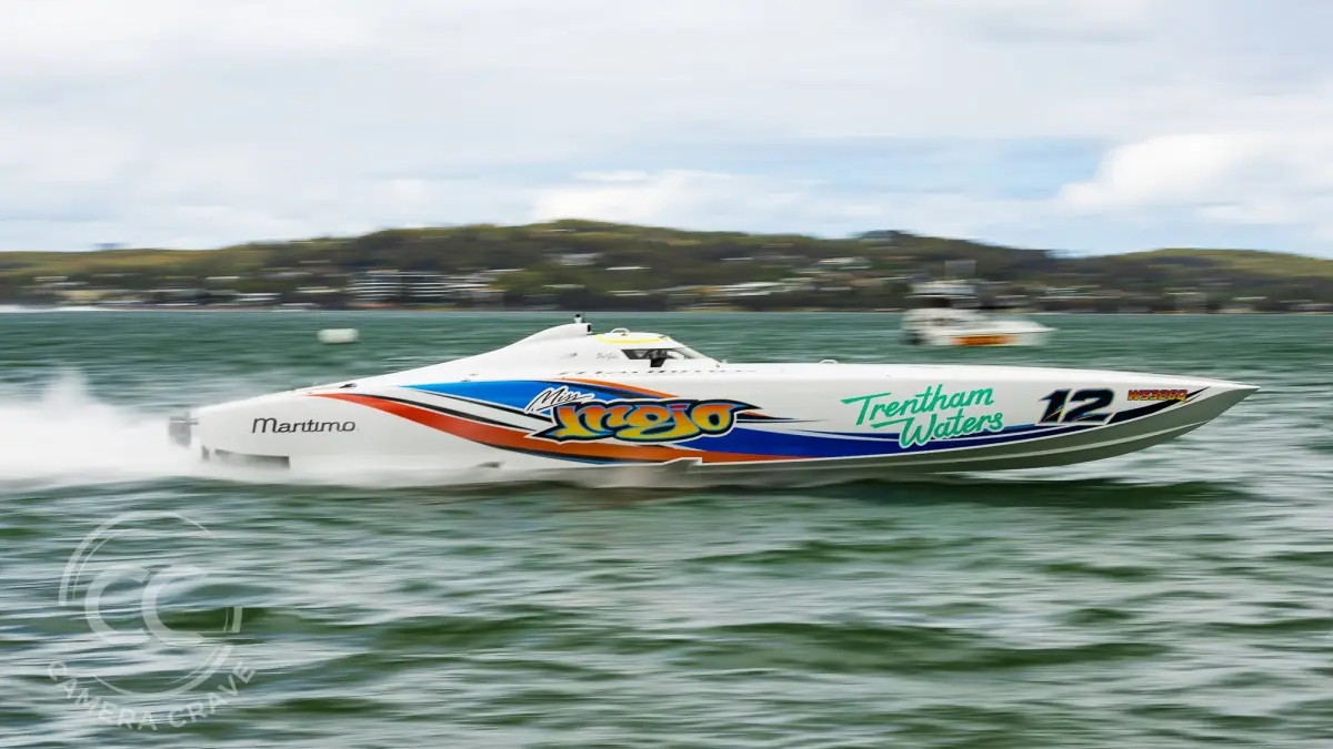 Miss Mojo 12 at speed in Supercat Extreme at Lake Macquarie 2026