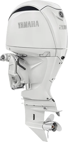 Yamaha F200 2.8-litre In-Line Four outboard in white